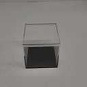 Kcgani Clear Acrylic Simple Self-Assembly Display Box with Black Base, Removable Figures Toys Props Display Riser Stand, Cube Countertop Decorative Storage Box for Home Organization, 5x5x5Inch