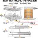 2-Tier Kitchen Cabinet Pull Out Shelf and Drawer Organizer Slide Out Pantry Storaqe Basket in Multiple Sizes (15" W x18 D)