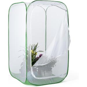 59" Outdoor Mesh Plant Enclosure, Mesh Plant Cover for Pests, Bird and Pest Protection Guard for Fruit, Vegetables, Flowers and Herbs Pop-Up Cage 35"x35"x59"