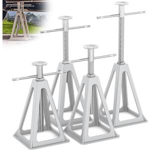 WELLUCK RV Stabilizers Jacks 4 Pack,Screw Jack Stands for RV Camper Travel Trailer Leveling,Aluminum,Single Support Up to 6000 Lbs, Adjustable from 11" to 17"