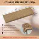 Bullnose Carpet Stair Treads, 14 Pack - 29.5"x9.5" Non-Slip for Wooden, Peel and Stick Stair Runner, Edging Stair Protectors, Pet Friendly, Washable, Camel