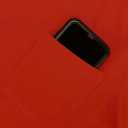 Men's Short Sleeve Button Down Shirt Cuban Collar Anti-Wrinkle Shirt Casual Summer Beach Shirt (Red, M)