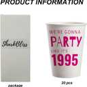 SharkBliss 1995 30th Birthday Party Cups, 20 Pack 9oz Pink We're Gonna Party Like It's 1995 30th Birthday Disposable Paper Cups for His Her Thirty 30th Birthday (Gonna 1995)