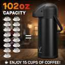 Airpot Coffee Carafe for Keeping Hot - 102 OZ/ 3.0L Coffee Dispenser with Pump - Insulated Stainless Steel thermal carafe for Hot Drinks Water Tea, Chocolate - Hot Beverage Dispenser for Parties