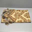 Gold Table Runner Luxury Thick Lined Damask Christmas Holiday Lace Beaded Cloth Runners (Gold, 13×88 inch)