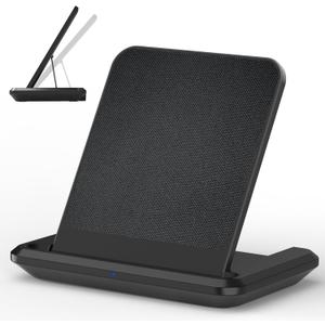 Foldable Wireless Charger Stand Compatible with Kindle Colorsoft Signature Edition & Paperwhite Signature Edition(2022 & 2024 Releases) and Samsung Phones, Wireless Charging Dock for Wireless Devices (Black)