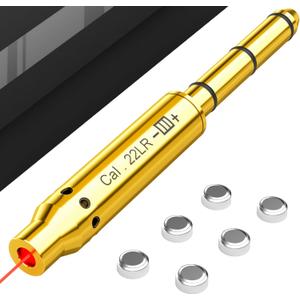 2 x Bore Sighting Laser .22LR/.223/.177/.38SPL/9mm Caliber Red Dot, End Barrel Laser Boresighter with 2 Set of Batteries Bore Sighter Fit for Pistol, Rifle & Air Guns (.22LR)