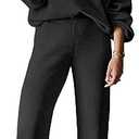 ANRABESS Women 2 Piece Outfits Sweater Lounge Sets Long Sleeve Cable Knit Pullover and Wide Leg Pants Tracksuit Matching Set, Size M