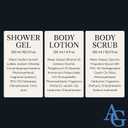 Adelegourdain Shower Kit Men, Bath and Body Gift Set For Him - Shower Gel, Body Scrub & Body Cream, Sandalwood & Cedar Scent, 3 pcs 720ml - Skin Care Kit Fathers Day Birthday Idea for Him