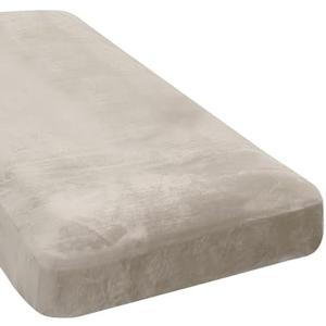 H.VERSAILTEX Velvet Stretch Individual Chaise Cover Sectional Couch Covers for L Shaped Sofa Both Left/Right Furniture Protector Seat Cushion Sofa Cover (1 Piece Chaise Cover, French Oak)