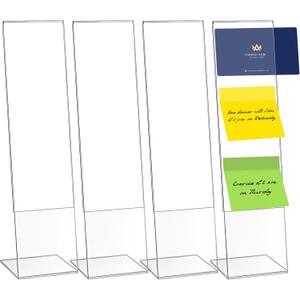 4 Pcs Multifunction Computer Monitor Memo Board, Clear Acrylic Monitor Sticky Note Holder for Office Home Desktop,Office Desk Accessories