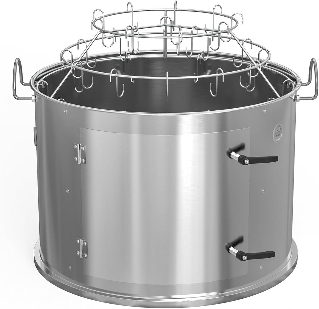 Stainless Steel Grill Cooking Smoking Attachment, Charcoal, Rib Hanging System for Weber 22 inch Kettle Grills - Turns Your Kettle into Smoker