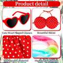 5Pcs Hawaiian Goose Outfit Lawn Bikini Porch Goose Clothes for Spring Summer Yard Lawn Outdoor Decoration (Red)