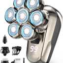 Head Shaver for Bald Men, 5-in-1 Electric Razor with 7D Floating & 2-Speed Modes, IPX7 Waterproof, LED Smart Display and & Type-C Fast Charging, Professional Grooming Kit for Men Head, Face Beard