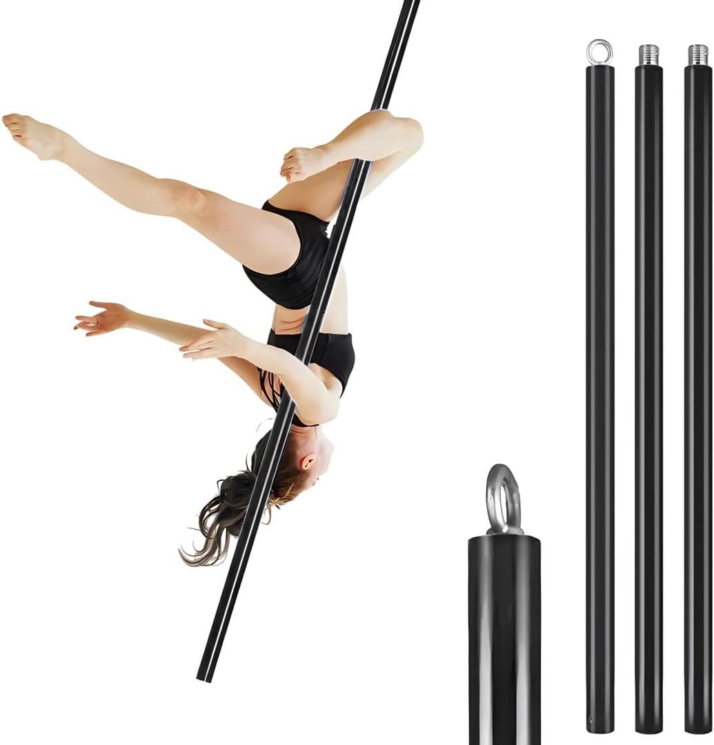 Dreamlin 9.8ft/3m Aerial Flying Dance Pole Portable Suspension Yoga Fitness Tube Hanging Rotary Silicone Steel Dancing Pole Gym Equipment for Home (Black)