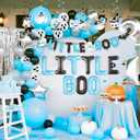 Halloween Little Boo Baby Shower Decorations for Boy Little Boo Party Supplies Halloween Ghost Balloons for Blue Spider Web Party Blue Black halloween Boy Baby Shower Decorations