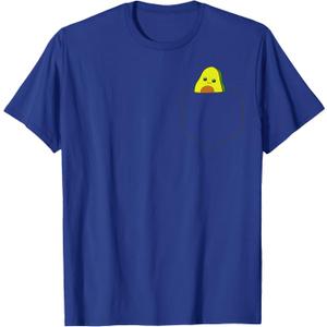 Cute Avocado In The Pocket Vegan Food Avocado In Pocket Long Sleeve T-Shirt (Blue, M)