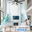 72" Aluminum Outdoor Ceiling Fan with Light, Industrial-Grade 8 Metal Blade | 9744 CFM, Quiet High CFM BLDC Motor, Dimmable LED with Memory, Smart Alexa Remote Control, Damp Rated for Patios/Garage/Porch