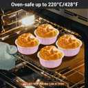 EUSOAR Disposable Ramekins, 100pcs 9oz Pink Muffin Tins Aluminum Foil Pans with Lids, Cupcake Containers Creme Brulee Cups Reusable Mini Pie Pan Bread Pudding Holders for Wedding Birthday Theme Party