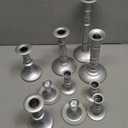 Mumufy Matte Candlestick Holders, Metal Wedding Taper Candle Holders Vintage Candles Stand Set, Candle Stick Decor for Mantel Table Centerpiece Wedding Dining Table Decor Mantelpiece(Silver,10 Pcs)