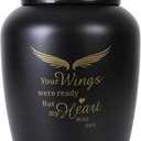 Urns for Ashes Adult Male Female,Large Black Angel Cremation Urn Human Ashes for Women Men,Holds Up to 180 LBS
