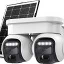 4G LTE Cellular Solar Security Camera Outdoor, No WiFi, Dual Lens 360Live View, 2K Color Night Vision, PIR Motion & Alerts, 2 Way Talk,Built in eSIM Card