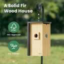 Birdfy Bird House with Camera, Solar Powered with Iron Guard for Outside, AI Identify, 1080P HD & Night Vision for Bluebird Finch Swallow Wren Chickadee Nesting Watching, Auto Detect & Notify