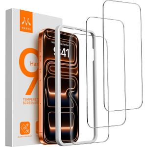 Mkeke 3 Pack Screen Protector for iPhone 17 Pro Max 6.9"[9H+ Tempered Glass] [Easy Installation Frame][Military-Grade Drop Protection] HD Clear, Anti-Scratch, Bubble Free