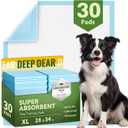 DEEP DEAR Extra Large Dog Pads 28"x34", 30 Count Thicker Puppy Pads XL, Super Absorbent Pee Pads for Dogs, Disposable Incontience Underpads for Doggies, Cats, Rabbits, Pups, Leak-Proof Pet Potty Mats