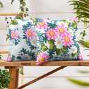 cygnus Summer Outdoor Floral Pillow Covers 18x18 Waterproof,Pink Flower Outdoor Throw Pillows for Patio Furniture & Garden Couch Decorative