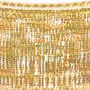 7 Yards/Lot 12Inch Encryption Sequins Lace Fringe Trim 30cm Bling Sewing Fringe Trim Metallic Sequin Trim Fringe Trim Embellishment for DIY Dance Stage Costume Clothing Dress Decor, Gold