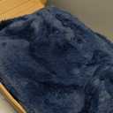 UGG Euphoria Faux Fur Throw Blanket, Soft Warm Throw Blankets for Couch or Bed, Luxury Bedroom Decor, Giftable Fuzzy Blankets, Machine Washable, 50-inch x 70-inch, Indigo Blue