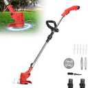 Weed Wacker, Weed Eater Cordless with Metal Blade, Battery Powered String Trimmer, Lightweight Grass Cutter for Garden and Yard, String Trimmer Cordless, Edger & Weed Trimmer with Batteries & Charger