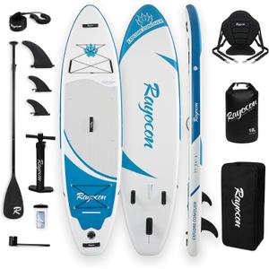 Inflatable Stand Up Paddle Board 11'×34" Extra Wide SUP, Ultra-Stable for Adults & Dog, 450lbs, Dual Chamber Pump, Fiberglass Paddle, Military Grade Dual Layer