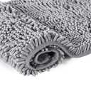 Lukery Chenille Bathroom Rugs Microfiber Bath Rugs Machine Washable Bathroom Mat Plush Bath Mats Winter Bathroom Rug Non Slip Washable Kitchen Rugs Door Mat Floor Mats (20"x32",Light Grey)
