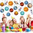 40Pcs Solar System Hanging Swirl Decorations, Outer Space Party Ceiling Hanging Swirls Space Themed Party Swirls Streamers for Space Themed Birthday Baby Shower Party Decor Supplies