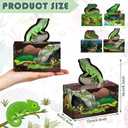 Nezyo 24 Pcs Reptile Party Favor Reptile Party Bags Snake Birthday Decorations Lizard Frog Crocodile Boxes for Jungle Baby Shower Birthday, 4. 8 x 2. 4 x 6. 3 Inch