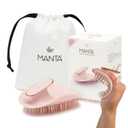 Manta Original Anti-Breakage Hairbrush Gentle Detangling Brush for Wet & Dry Hair, Flexible Hairbrush for All Types, Healthy Hair Care for Women & Men, Pink