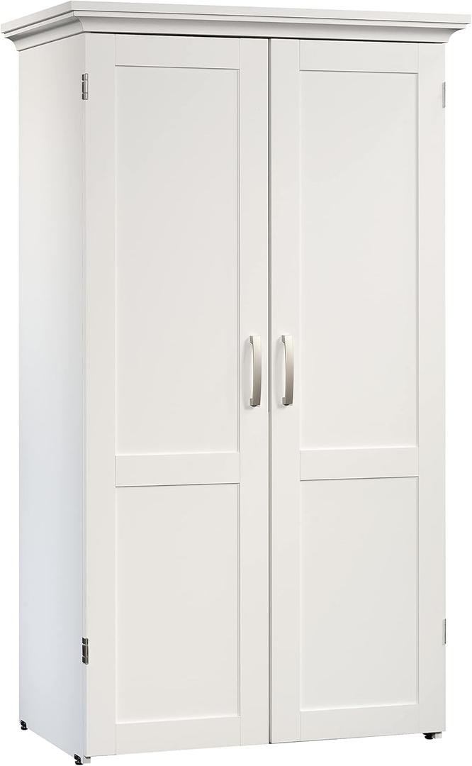 Sauder Miscellaneous Storage Craft & Sewing Armoire, L: 35.11" x W: 21.81" x H: 61.58", Glacier White finish