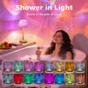 Waterproof Shower Lamp Sets with 16 Color Ocean Wave Projector, Rechargeable LED Light with Remote & Touch Control, household lamp sets 3 White Modes,USB-C for Bathroom, Bedroom, Spa Gifts