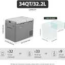 GES45 Portable Freezer,Dual Zone 12 Volt Car Refrigerator,34QT(32L) 12v cooler Fast Cooling Fridge, with 12/24V DC 100-240V AC for Camping, Outdoor, Travel, RV, Truck