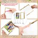 Hoteam 12 Pack 6x6, 6x8, 7x9 Inch Gold Floating Frame for Photo 4x4, 4x6, 5x7 Inch Floating Picture Frame Collection Vintage Metal Minimal Ornate Easel for Pictures Photos Desk Tabletop Display