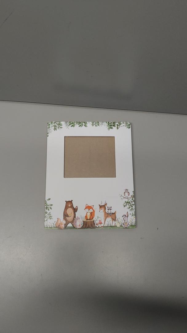 ALodr Woodland Baby Shower Decorations, Woodland Baby Shower Sign Picture Frame, Wild Animal Party Decor for Gender Reveal, Pregnancy Milestone Keepsake, Pregnancy Announcement Sonogram Photo Frames