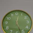 Wall Clock Green, 10 Inch Silent Wall Clocks Battery Operated-Modern Non Ticking Analog Clock Decorative for Kitchen Bedroom Office Bathroom(Gold)