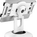 AboveTEK Retail Kiosk iPad Stand, 360 Rotating Commercial POS Tablet Stand, Fits 6"-13" (Screens) iPad mini Pro-Business Swivel Tablet Holder, for Store Office Reception Kitchen Desktop (White)
