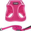 Best Pet Supplies Voyager Step-in Air All Weather Mesh Harness and Reflective Dog 5ft Leash Combo with Neoprene Handle, for Small, Medium and Large Breed Puppies - Fuchsia, XXX-Small