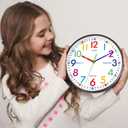 Kids Wall Clock, 8 Inch Small Modern Wall Clocks Battery Operated, Silent Non-Ticking Analog Classic for Office, Home, Bathroom, Kitchen, Bedroom, School