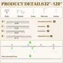 Curtain Rods for Windows 32-120 Inch, 1 Inch Adjustable White Curtain Rod Set with Brackets, Easy Install
