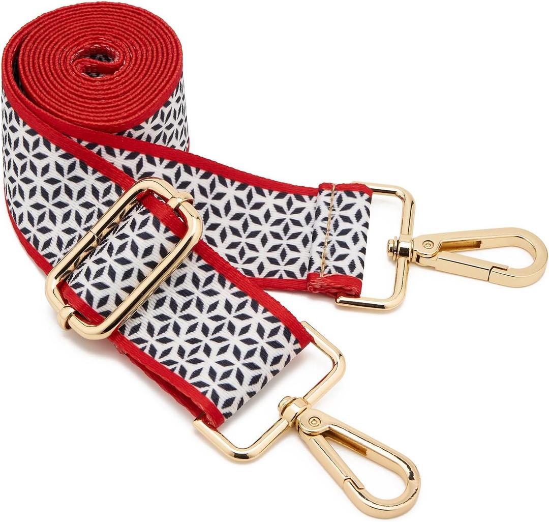 ZOOEASS Wide Shoulder Strap Adjustable Replacement Belt Guitar Style Crossbody Bag Handbag Strap Multicolor Canvas Straps(Wide:1.5in)(Color40)