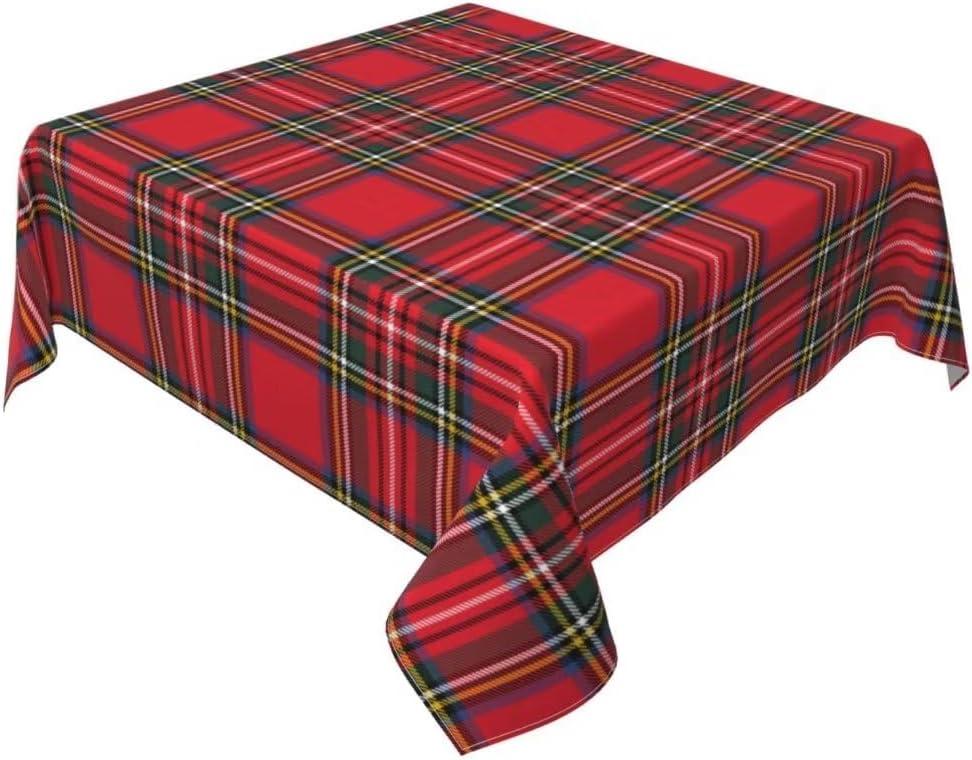 BETGINY Christmas Tablecloth 60x60 Inch Square Red Green Buffalo Plaid Tablecloth Dust-Proof Wrinkle Resistant Rustic Christmas Table Cloth for Holiday Party Dining